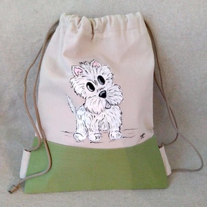 Kézzel festett  kutyás  gyerek hátizsák, ovis hátizsák  - Meska.hu