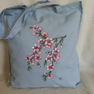 Kézzel festett bevásárló táska  Orhideás mintával - Meska.hu