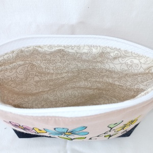 Kézzel festett  virágos kicsi neszeszer  - táska & tok - neszesszer - Meska.hu