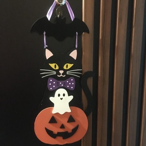Cicás Halloween ajtódísz - otthon & életmód - dekoráció - halloween - halloweeni ajtódíszek és ablakdíszek - Meska.hu