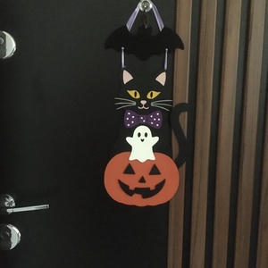 Cicás Halloween ajtódísz - otthon & életmód - dekoráció - halloween - halloweeni ajtódíszek és ablakdíszek - Meska.hu