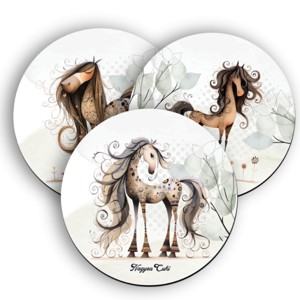 3 db furi, de aranyos lovas kör alakú alátét szett (#94), , , MESKA