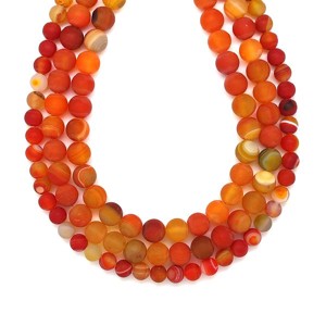 Achát matt szin vil narancs sávos golyó 6mm ékszerkészítő alapanyag (füzér) - Meska.hu