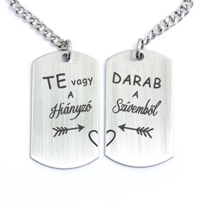 Te vagy a hiányzó acél medálos páros kulcstartó, Táska & Tok, Kulcstartó & Táskadísz, Kulcstartó, , MESKA