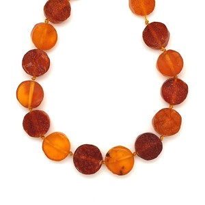 Borostyán barna matt korong 7-13mm nyaklánc 45cm - Meska.hu