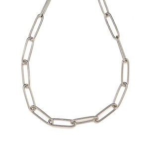 Orvosi acél ezüstszínű hosszúszemű lánc 45 cm, Ékszer, Nyaklánc, , MESKA