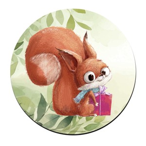 Cuki mókus ajándékkal mintás bögre alátét, , , MESKA