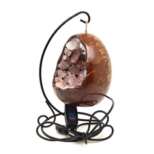 Rózsakvarc nyers tojás hangulatlámpa fém állvánnyal 10 cm, Kellékek & szerszámok, Ásvány alapanyag, , MESKA