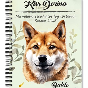 Személyre szabható - Shiba inu portré mintás A6-os füzet, Otthon & Életmód, Papír, írószer, Jegyzetfüzet & Napló, , MESKA