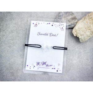 Szeretlek Dédi hegyikristály angyal karkötő, Ékszer, Karkötő, Karkötő medállal, , MESKA