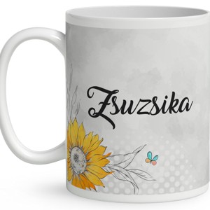 Névvel kérhető - Cuki Napraforgós tündérlány kosárral mintás bögre - otthon & életmód - konyhafelszerelés, tálalás - tálalás - bögre & csésze - Meska.hu