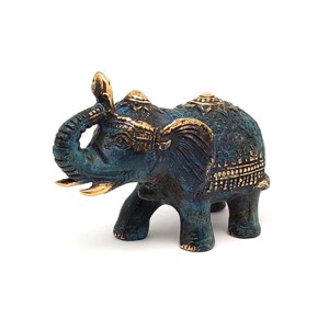 Réz figura elefánt álló antik 5,5x8cm, Otthon & Életmód, Dekoráció, Spiritualitás, , MESKA