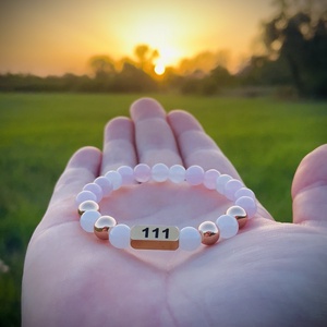 K3RM3 Rosaline - Angyalszámos manifesztációs karkötő - ékszer - karkötő - ásványkarkötő - Meska.hu