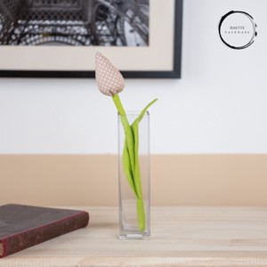Textil tulipán barna/fehér - otthon & lakás - dekoráció - virágdísz és tartó - csokor & virágdísz - Meska.hu