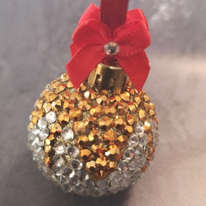 Üvegstrasszal bevont gömbök - karácsony - karácsonyi lakásdekoráció - karácsonyfadíszek - Meska.hu