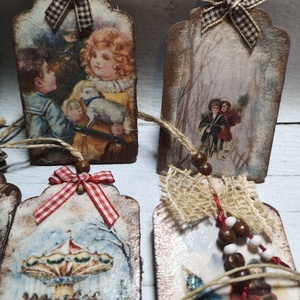 Karácsonyi fatáblácskák - karácsony - karácsonyi lakásdekoráció - karácsonyfadíszek - Meska.hu