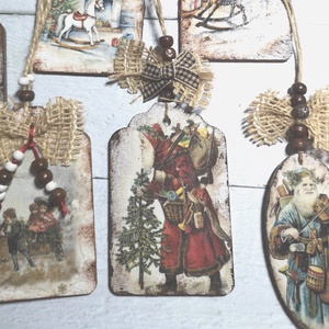 Karácsonyi fatáblácskák - karácsony - karácsonyi lakásdekoráció - karácsonyfadíszek - Meska.hu