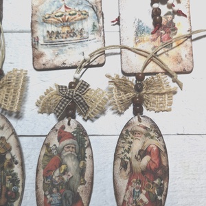 Karácsonyi fatáblácskák - karácsony - karácsonyi lakásdekoráció - karácsonyfadíszek - Meska.hu