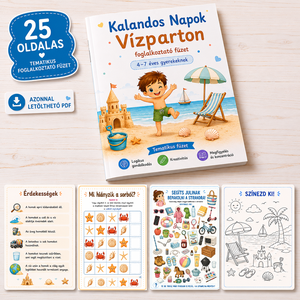 Kalandos Napok � Vízparton - 25 oldalas nyomtatható foglalkoztató füzet -Letölthető PDF - 4�7 éves gyerekeknek, Könyv & Zene, Könyv, Fotó, grafika, rajz, illusztráció, MESKA