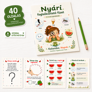 Kalandos Napok � Nyári foglalkoztató füzet - 40 oldalas nyomtatható PDF - Digitálisan letölthető - 3�4 éves gyerekeknek , Könyv & Zene, Könyv, Fotó, grafika, rajz, illusztráció, MESKA