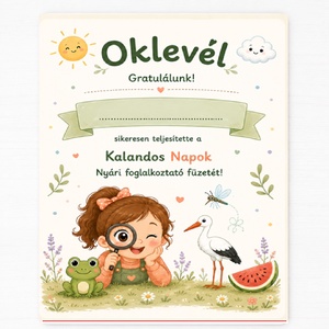 Kalandos Napok � Nyári foglalkoztató füzet - 40 oldalas nyomtatható PDF - Digitálisan letölthető - 3�4 éves gyerekeknek  - könyv & zene - könyv - Meska.hu