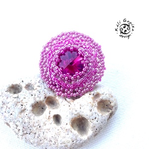 Különleges pink gyöngy Swarovski gyűrű , Ékszer, Gyűrű, Gyöngyös gyűrű, , MESKA