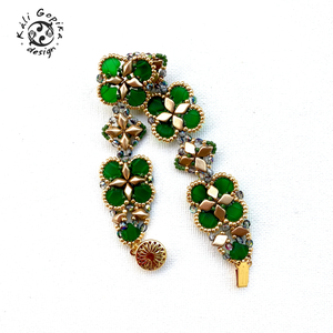 Gyönyörű zöld szerencsehozó gyöngyös karkötő  - ékszer - karkötő - gyöngyös karkötő - Meska.hu