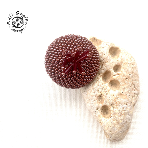 Barna giga méretű gyöngyös design gyűrű - ékszer - gyűrű - statement gyűrű - Meska.hu