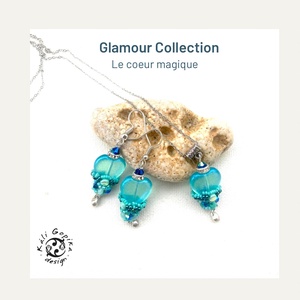 Türkiz szívecskés ékszerszett  - ékszer - ékszerszett - Meska.hu