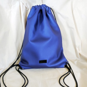 Gymbag / tornazsák fazon / hátizsák / kék / oldalsó rejtett zsebbel - Meska.hu