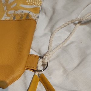 Gymbag / pálma leveles / sárga hátizsák / tornazsák / M méret - táska & tok - hátizsák - hátizsák - Meska.hu