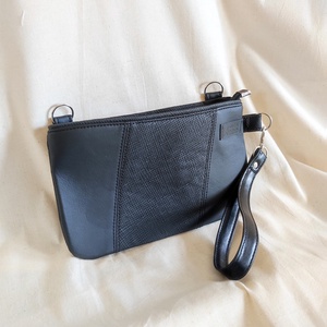 Lara fekete boritéktáska csuklópánttal / kis táska / clutch / textilbőr , Táska & Tok, Variálható táska, Varrás, MESKA