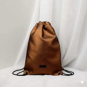 Gymbag / bronz/ barna / hátizsák / tornazsák /  oldalsó rejtett zsebbel / S méret - Meska.hu