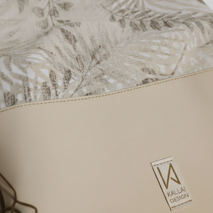 Gymbag / indás leveles / törtfehér hátizsák / tornazsák / M méret - táska & tok - hátizsák - hátizsák - Meska.hu