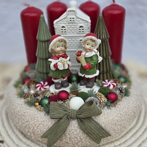 Adventi koszorú klasszikus színekben  - karácsony - adventi díszek - adventi koszorú - Meska.hu