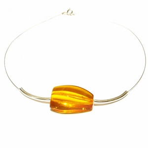 Borostyán ezüst nyakék kolié. - ékszer - nyaklánc - bogyós nyaklánc - Meska.hu