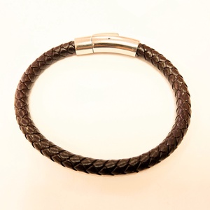  Elegáns bőr férfi karkötő fonott 18-23 cm - ékszer - karkötő - széles karkötő - Meska.hu