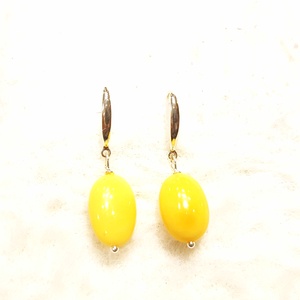 Borostyán  fülbevaló ezüst szereléssel.  - ékszer - fülbevaló - lógó csepp fülbevaló - Meska.hu