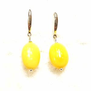 Borostyán  fülbevaló ezüst szereléssel. , Ékszer, Fülbevaló, Lógó csepp fülbevaló, Ékszerkészítés, MESKA