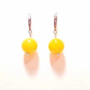 Borostyán  fülbevaló ezüst szereléssel. , Ékszer, Fülbevaló, Lógó csepp fülbevaló, Ékszerkészítés, MESKA