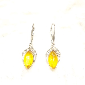 Borostyán ezüst fülbevaló akasztós., Ékszer, Fülbevaló, Lógó csepp fülbevaló, Ékszerkészítés, MESKA