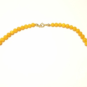 Borostyán nyakék gyöngysor sárga opak. - ékszer - nyaklánc - bogyós nyaklánc - Meska.hu