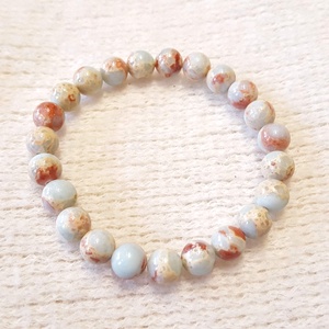 Pompás kék tarka jáspis bogyós karkötő gumis(8 mm) - ékszer - karkötő - bogyós karkötő - Meska.hu