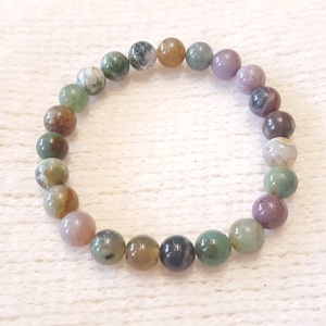 Pompás achát bogyós karkötő gumis(8 mm) - ékszer - karkötő - bogyós karkötő - Meska.hu