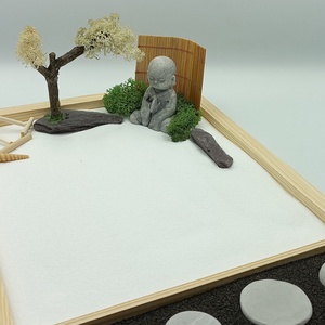 Japán kert (nagy)- kis Buddha szerzetessel, fával és füstölővel - otthon & életmód - dekoráció - asztal és polc dekoráció - bonsai - Meska.hu