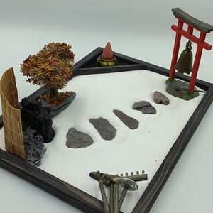Japán kert (közepes)- Buddhával, őszi fával és kiegészítőkkel  - otthon & életmód - dekoráció - dísztárgy - Meska.hu
