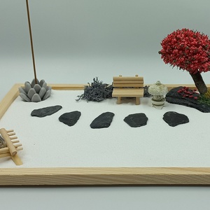 Japán kert (közepes)- fával, paddal, kőlámpással és füstölővel - otthon & életmód - dekoráció - dísztárgy - Meska.hu