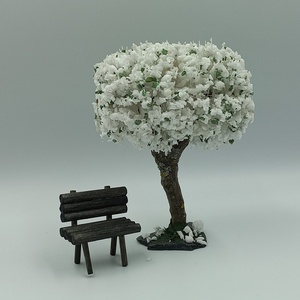 Japánkert kiegészítő - virágzó fa paddal (fehér) - otthon & életmód - dekoráció - asztal és polc dekoráció - bonsai - Meska.hu