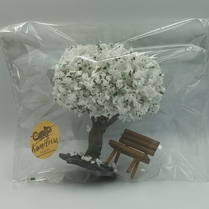 Japánkert kiegészítő - virágzó fa paddal (fehér) - otthon & életmód - dekoráció - asztal és polc dekoráció - bonsai - Meska.hu