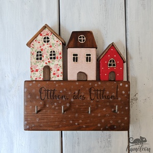 FABRIKA város - romantikus házak, Otthon & Életmód, Tárolás & Rendszerezés, Fali tároló, Decoupage, transzfer és szalvétatechnika, Famegmunkálás, MESKA